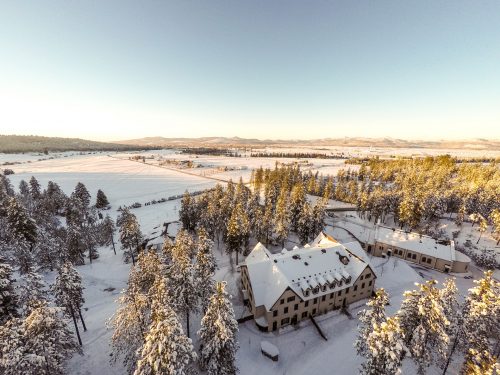 Aerial Drone Image of North Idaho in Winter