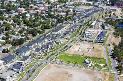 Aerial Photo of Spokane Kendall Yards Neighborhood